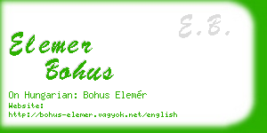elemer bohus business card